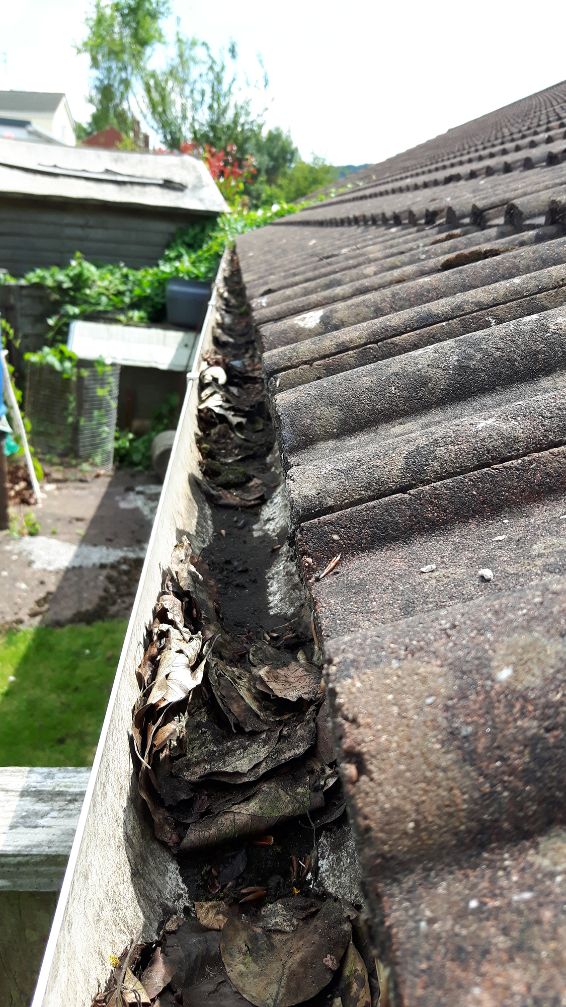 Gutter Clearing Before - ABC Window Cleaning